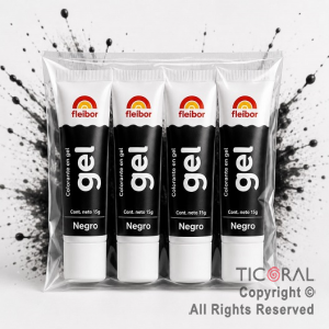 COLORANTE EN GEL FLEIGEL NEGRO X 15 GR (PACK X 4 UNIDADES)